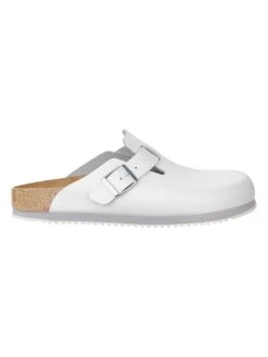 Birkenstock Leren Clogs "Boston" Wit - Wijdte S