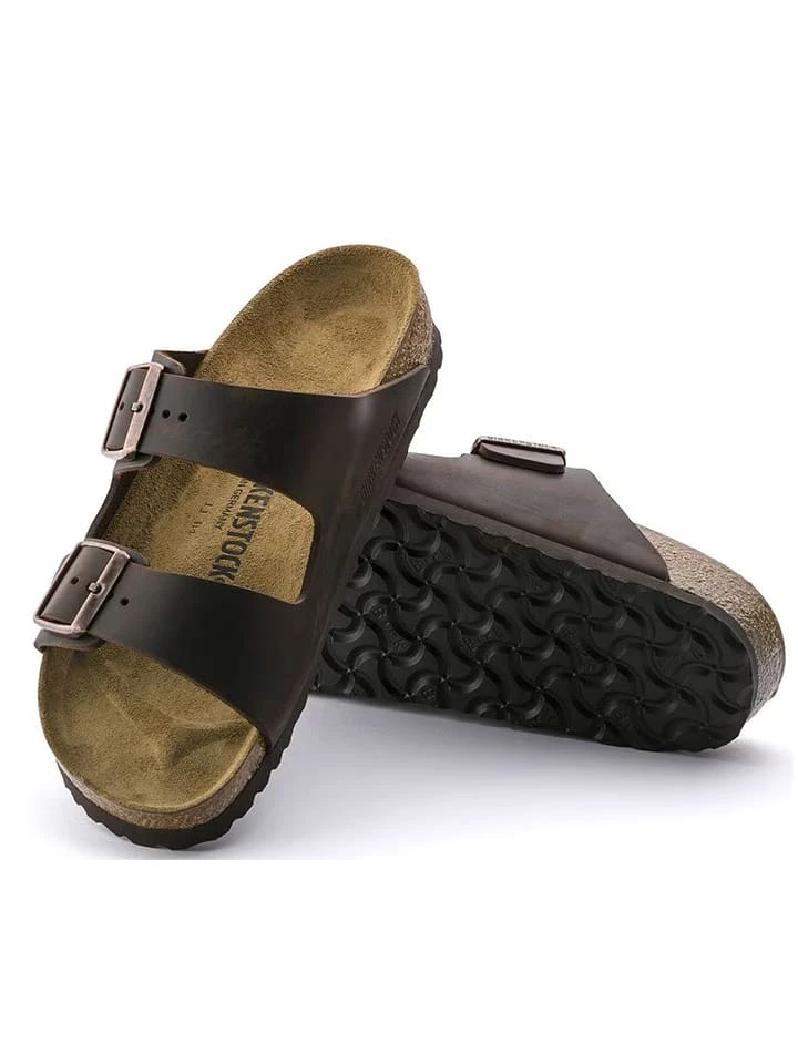 Leren slippers "Arizona" bruin - wijdte S Birkenstock Leren Slippers "Arizona" Bruin - Wijdte S -LIMANGO WINKEL birkenstock leren slippers arizona bruin wijdte s 1