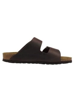 Birkenstock Leren Slippers "Arizona" Bruin - Wijdte S 4 Birkenstock Leren Slippers "Arizona" Bruin - Wijdte S -LIMANGO WINKEL birkenstock leren slippers arizona bruin wijdte s 2