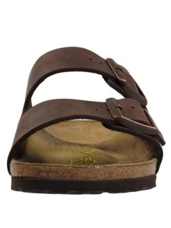 Birkenstock Leren Slippers "Arizona" Bruin - Wijdte S 5 Birkenstock Leren Slippers "Arizona" Bruin - Wijdte S -LIMANGO WINKEL birkenstock leren slippers arizona bruin wijdte s 3