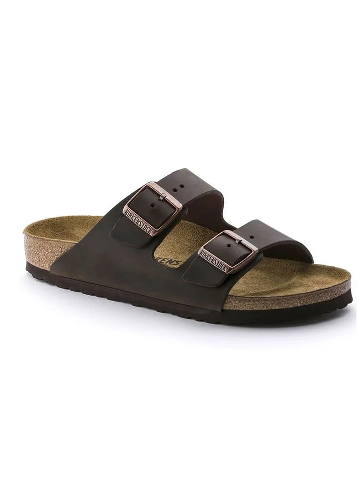 Leren slippers "Arizona" bruin - wijdte S Birkenstock Leren Slippers "Arizona" Bruin - Wijdte S -LIMANGO WINKEL birkenstock leren slippers arizona bruin wijdte s