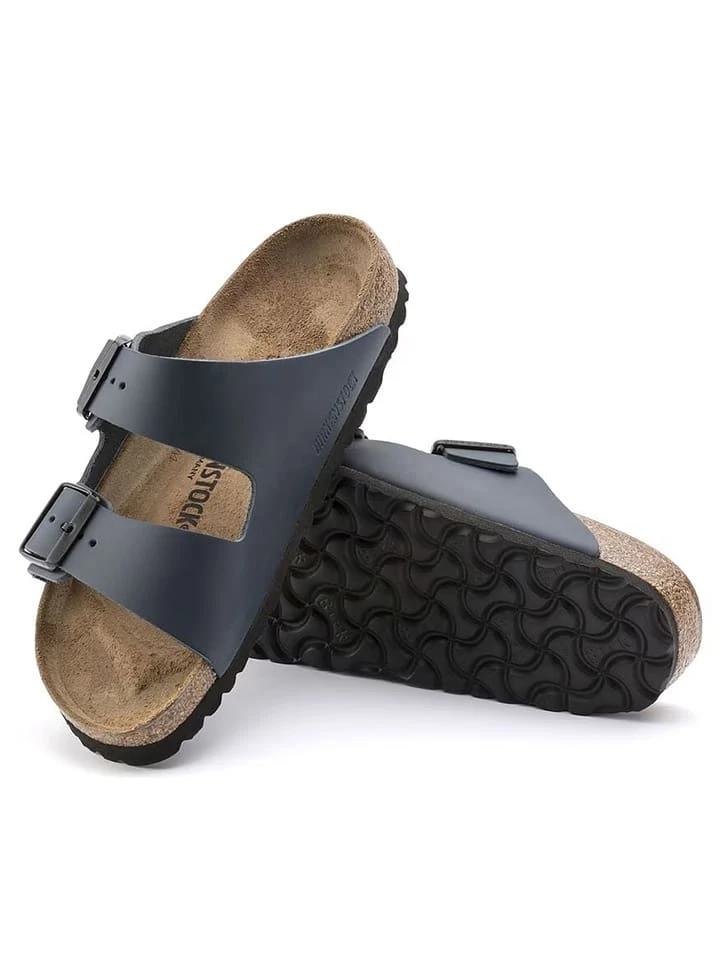 Leren slippers "Arizona" donkerblauw - wijdte S Birkenstock Leren Slippers "Arizona" Donkerblauw - Wijdte S -LIMANGO WINKEL birkenstock leren slippers arizona donkerblauw wijdte s 1