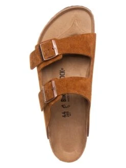 Birkenstock Leren Slippers "Arizona" Lichtbruin - Wijdte N -LIMANGO WINKEL birkenstock leren slippers arizona lichtbruin wijdte n 3