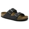 Birkenstock Leren Slippers "Arizona" Zwart - Wijdte N -LIMANGO WINKEL birkenstock leren slippers arizona zwart wijdte n