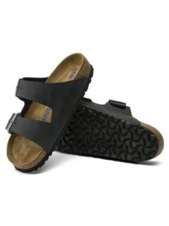 Birkenstock Leren Slippers "Arizona" Zwart - Wijdte N -LIMANGO WINKEL birkenstock leren slippers arizona zwart wijdte n 2