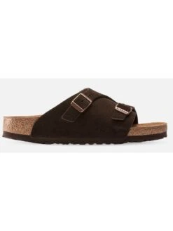 Birkenstock Leren Slippers "Zurich" Bruin