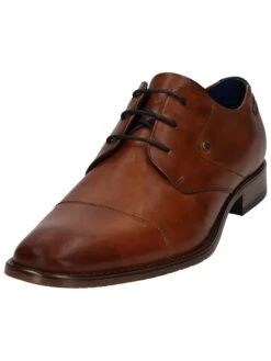 Bugatti Leren Veterschoenen "858" Lichtbruin