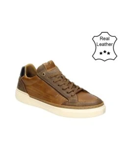 Bullboxer Leren Sneakers Cognackleurig