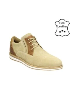 Bullboxer Leren Veterschoenen Beige/cognackleurig