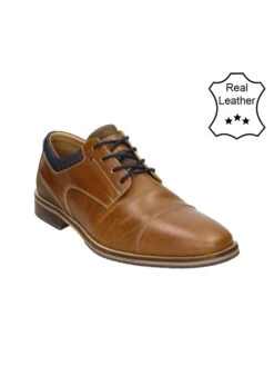 Bullboxer Leren Veterschoenen Cognackleurig