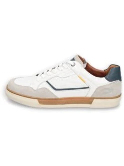 Camel Active Leren Sneakers "Bayland" Wit/donkerblauw