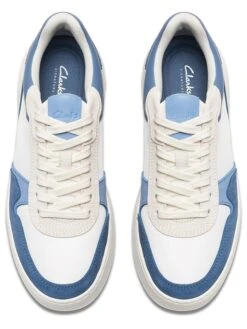 Clarks Leren Sneakers "CourtLite Race" Blauw/wit -LIMANGO WINKEL clarks leren sneakers courtlite race blauw wit 4