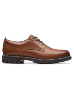 Clarks Leren Veterschoenen "BatcombeTieGTX" Lichtbruin