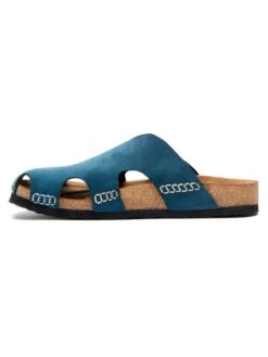 Leren Clogs Blauw -LIMANGO WINKEL comfortfusse leren clogs blauw 2