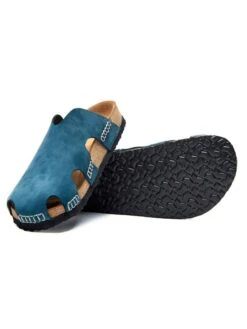 Leren Clogs Blauw -LIMANGO WINKEL comfortfusse leren clogs blauw 4