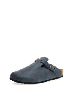 Leren Clogs Donkerblauw