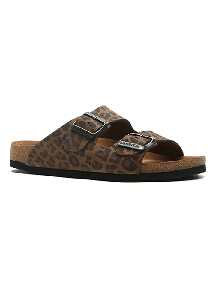 Leren slippers bruin/zwart Leren Slippers Bruin/zwart -LIMANGO WINKEL comfortfusse leren slippers bruin zwart 1