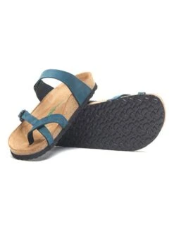Leren Teenslippers Donkerblauw -LIMANGO WINKEL comfortfusse leren teenslippers donkerblauw 3