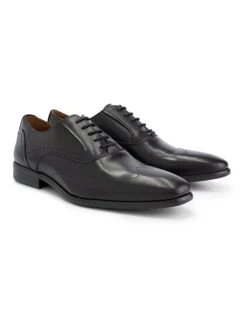 Leren Veterschoenen "Platt St." Zwart -LIMANGO WINKEL denbroeck leren veterschoenen platt st zwart 4