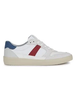 Geox Leren Sneakers "Affile" Wit/blauw/rood