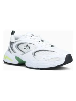 Lacoste Leren Sneakers Wit/grijs/groen/geel -LIMANGO WINKEL lacoste leren sneakers wit grijs groen geel 2
