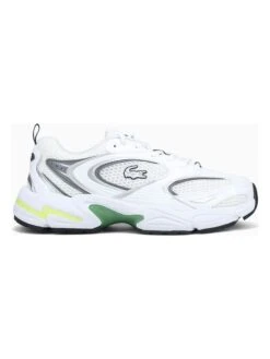 Lacoste Leren Sneakers Wit/grijs/groen/geel