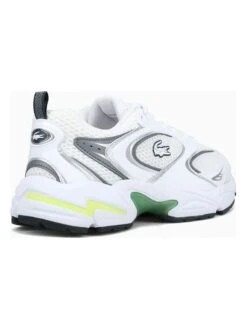 Lacoste Leren Sneakers Wit/grijs/groen/geel -LIMANGO WINKEL lacoste leren sneakers wit grijs groen geel 3