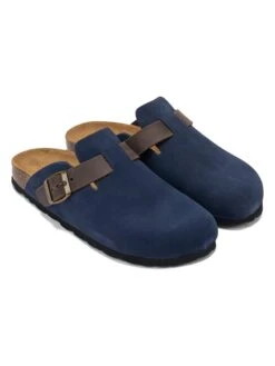 Leren Clogs "Noe" Donkerblauw -LIMANGO WINKEL mandel leren clogs noe donkerblauw 2