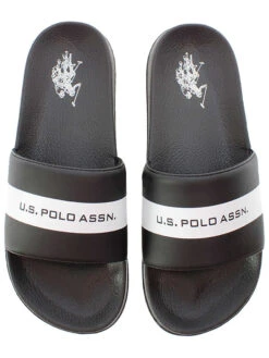 U.S. Polo Assn. Slippers Zwart/wit -LIMANGO WINKEL u s polo assn slippers zwart wit 2